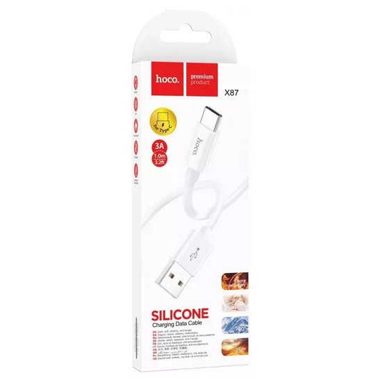 Кабель Hoco X87 Magic silicone charging data cable for Type-C