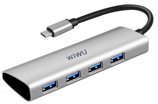 WIWU Переходник A440 Pro 4 in 1 (USB-C to 4xUSB3.0) Hub докстанция Alpha