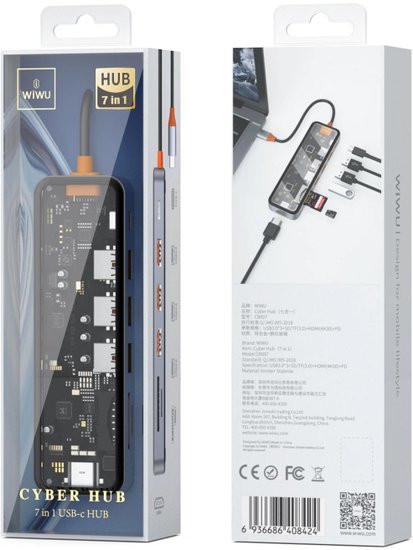 WIWU Адаптер CB007 Cyber Hub Usb C 7-in-1 3.0 Ports