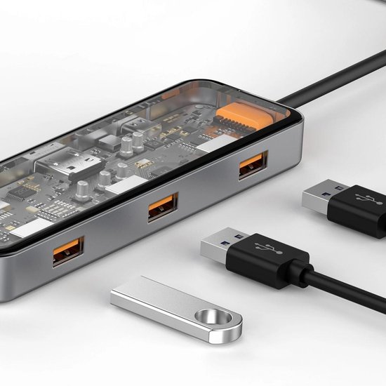 WIWU Адаптер CB008 Cyber HUB 8 in 1 USB-C to USB3 x 2 / USB2 / Type-C / HDMI / SD / Micro SD / RG45