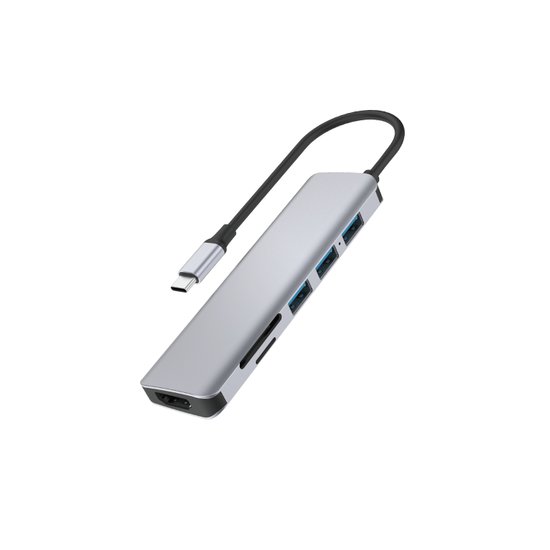 WIWU Переходник A731HC adapter Hub Type-C 7in1 Alpha HDMI, 3xUSB, SD, Type-C