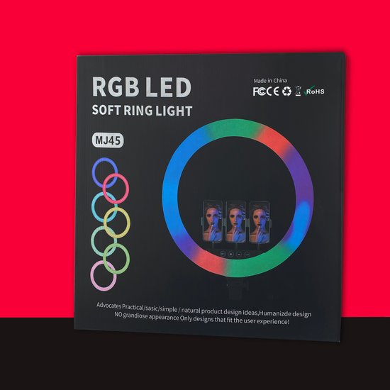 Кільцева лампа Ring Light RGB LED MJ45 45см