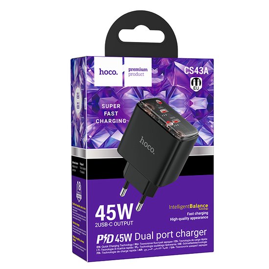 СЗУ Hoco CS43A Smart PD45W(2C) charger
