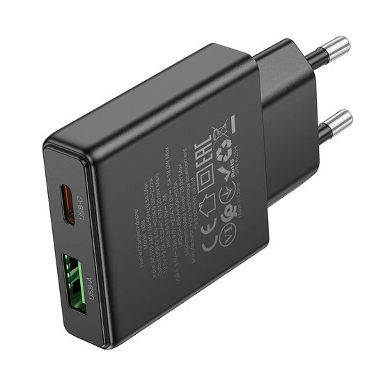СЗУ Hoco N38 Delgado dual port PD20W+QC3.0 charger
