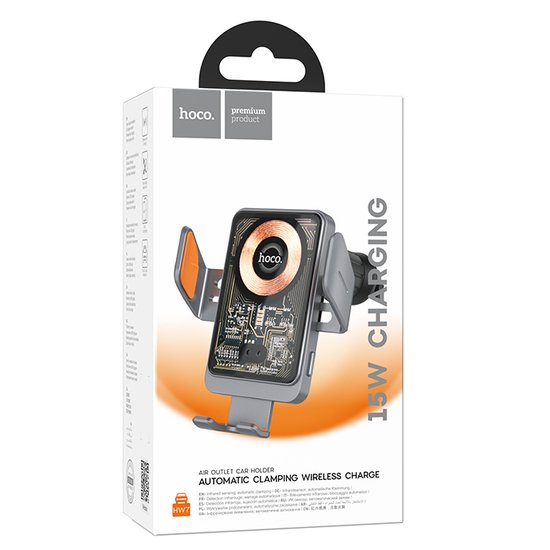 Автотримач HW7 Transparent Discovery Edition Wireless Fast Charging Car Holder(Air Outlet)