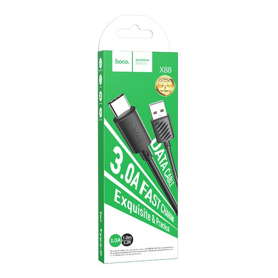 Кабель Hoco X88 Gratified charging data cable for Type-C