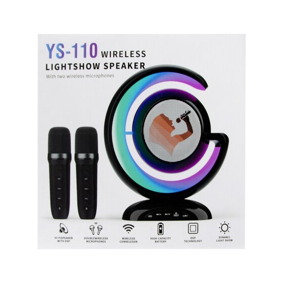 Портативная колонка с микрофонами YS-110 Bluetooth LED