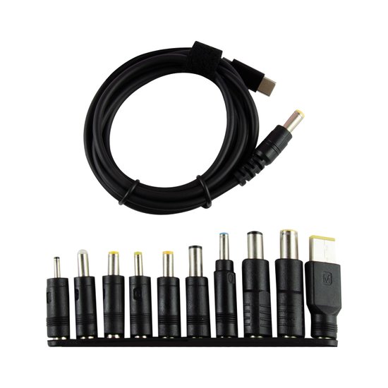 Кабель питания для ноутбука 65W с набором переходников с USB Type-C на DC 10 in 1