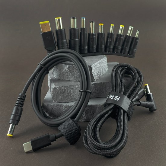 Кабель питания для ноутбука 100W с набором переходников с USB Type-C на DC 10 in 1