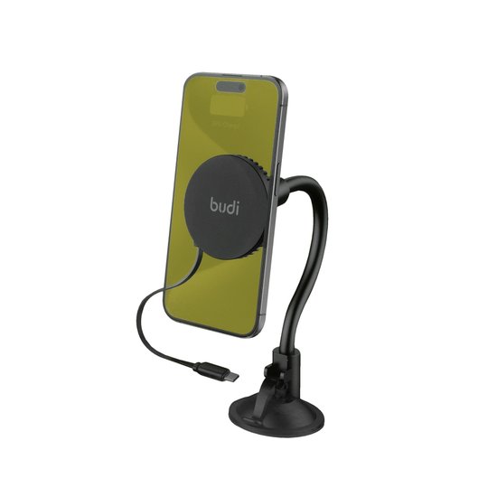 CM579B - Budi  Universal Magnetic Wireless Car Charger and Holder - Windshield + Vent + Retractable