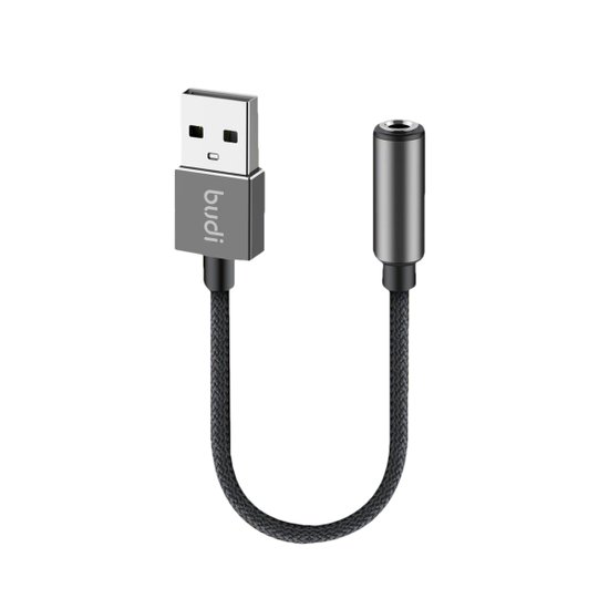 DC106B - AUX Cable Budi USB-A  to 3.5mm 11cm