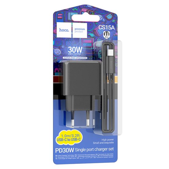 МЗП Hoco CCS15A Ocean single port PD30W charger set(Type-C to Type-C)