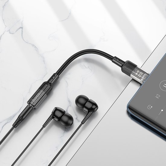 Кабель-перехідник Hoco LS37 Spirit transparent digital audio converter Type-C to 3.5mm