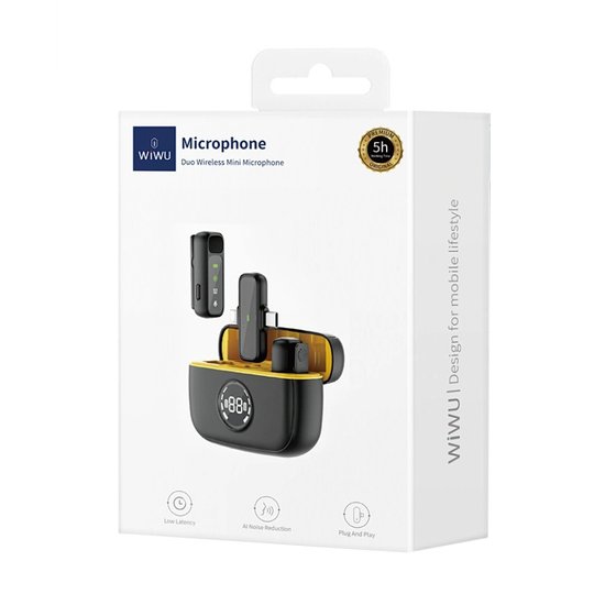 Мікрофон-петличка Wi-WM003 Duo Wireless Mini Microphone 2 in 1 Type C + Lightning Interface