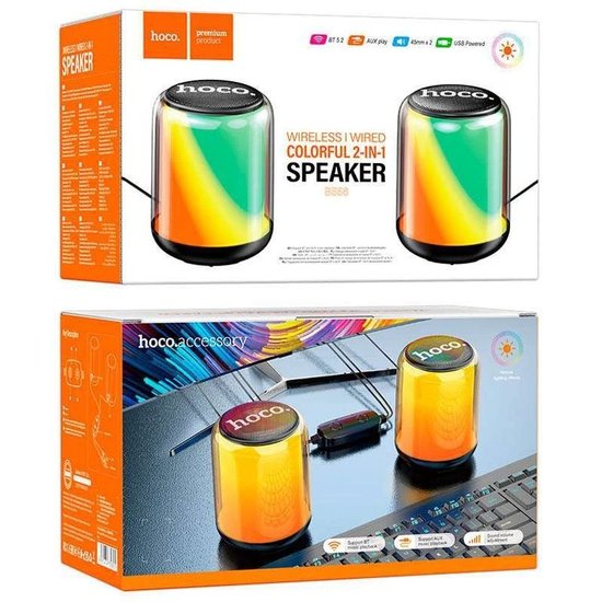 Портативная колонка Hoco BS56 Colorful BT wired 2-in-1 computer speaker
