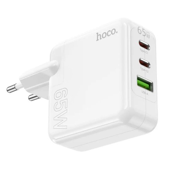СЗУ Hoco C115A Header PD65W three-port(2C1A) charger(EU)