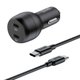 CC108RTTB - Budi Dual PD Car Charger 40w + Cable PD USB-C to USB-C