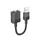 Кабель-переходник Hoco LS37 Spirit 2-in-1 transparent external sound card for earphones USB to 3.5mm