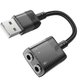 Кабель-переходник Hoco LS37 Spirit 2-in-1 transparent external sound card for earphones USB to 3.5mm
